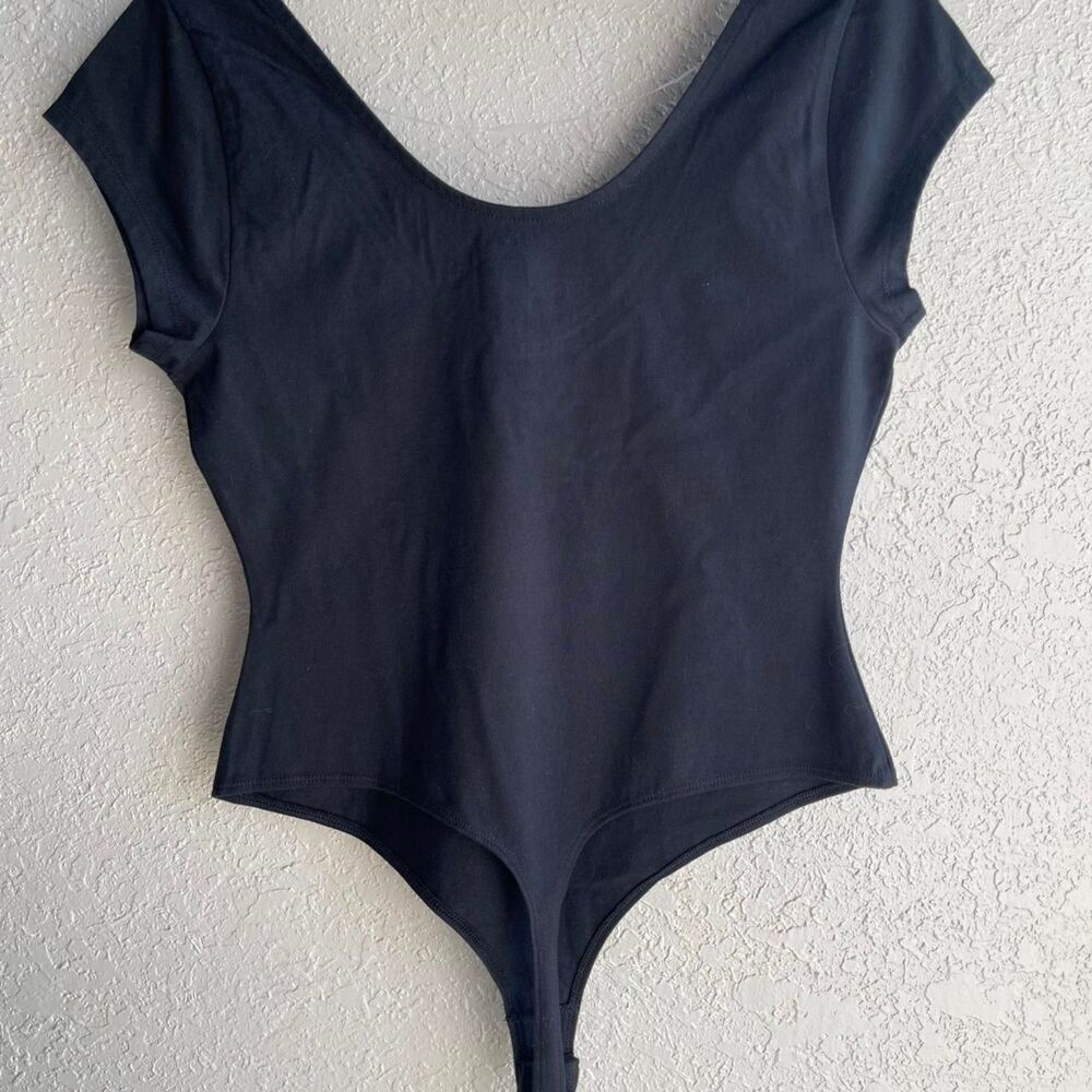 Universal Thread Black Voop Bodysuit Women's Small, Short Sleeve Stretch - Picture 3 of 5